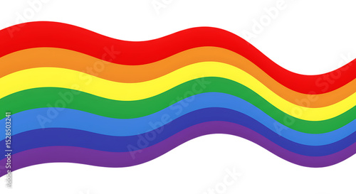 Abstract rainbow wave stripes design isolated on white background