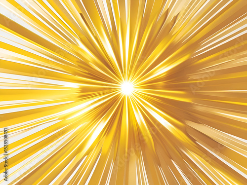Golden light burst on brown abstract gold background