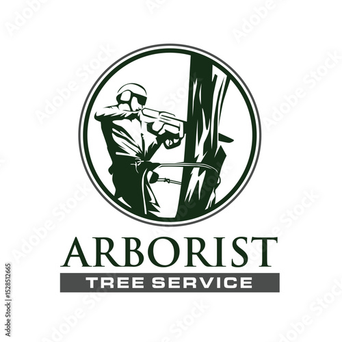 arborist tree care maintenance vector logo