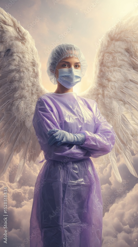 Fototapeta premium A woman in a purple gown with a white hat and gloves