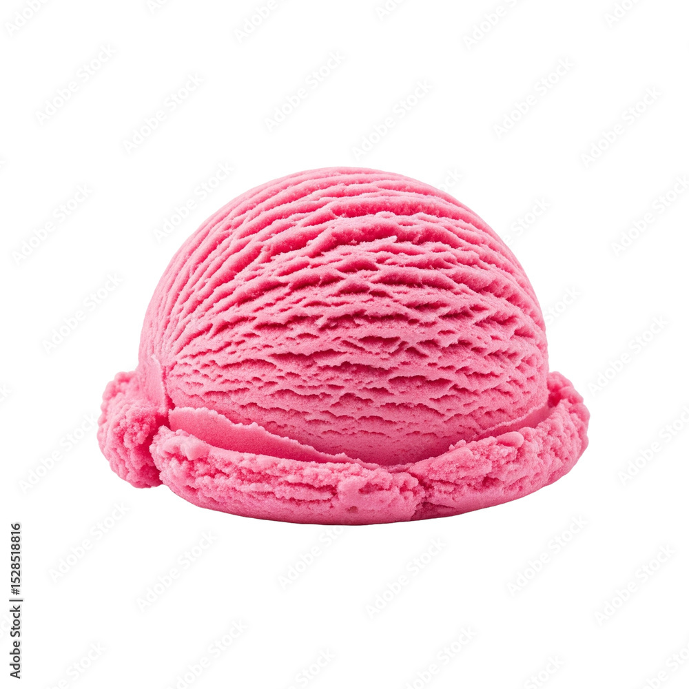 Strawberry Ice Cream Scoop on Transparent Background Strawberry Ice Cream Scoop on Transparent Background