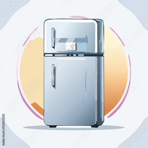 単身向け小型冷蔵庫ベクターイラスト