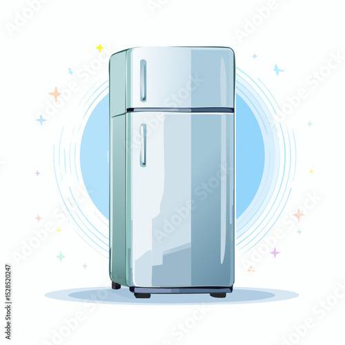 単身向け小型冷蔵庫ベクターイラスト