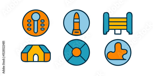 Collection of Colorful Circular Icons Diverse Symbols for Design Projects
