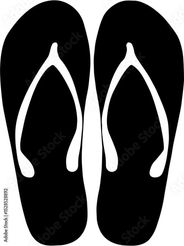 black flip flops isolated,flip flops icon, flip flops silhouette vector illustration-simple silhouette illustration of flip flops, perfect for flip flops logos and icons