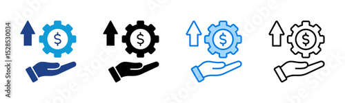 Monetization icon sheet multiple style collection