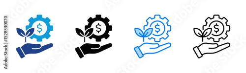 Business Sustainability icon sheet multiple style collection