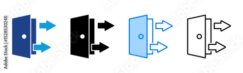 Exit icon sheet multiple style collection
