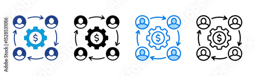 Business Networking icon sheet multiple style collection