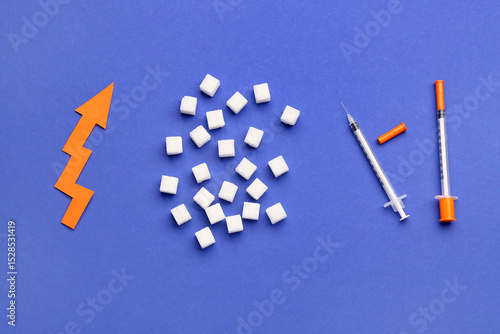 Sugar cubes with syringes f...
