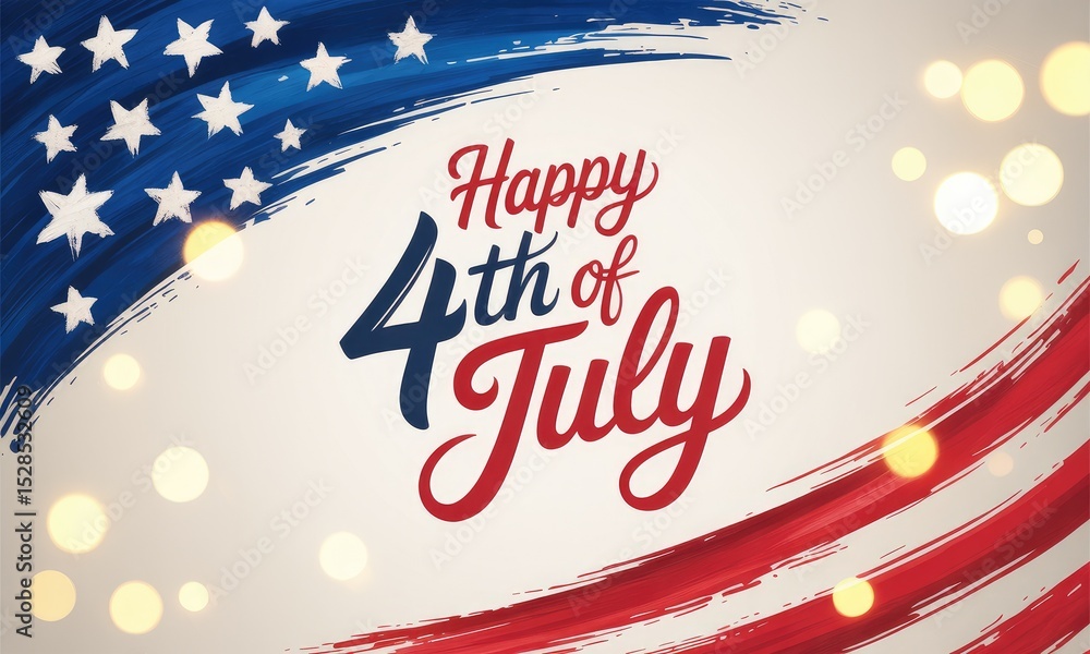 Naklejka premium American flag independence day design fourth of july celebration