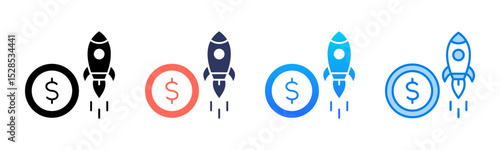 Business Startup icon sheet multiple style collection