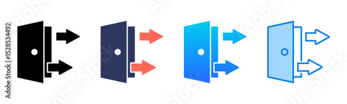 Exit icon sheet multiple style collection