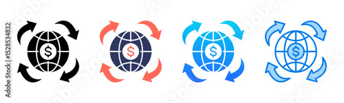 Globalization icon sheet multiple style collection