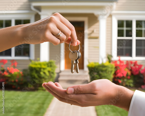 buying a new house, receiving the key for a new house, new home, new acquisition, real estate, sale man, best selling, new apartment, hand holding key for a new house or apartment