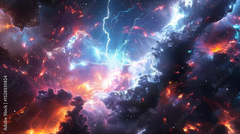 Vast Cosmic Explosion of Bright Colors and Electric Light Effects Vast Cosmic Explosion of Bright Colors and Electric Light Effects