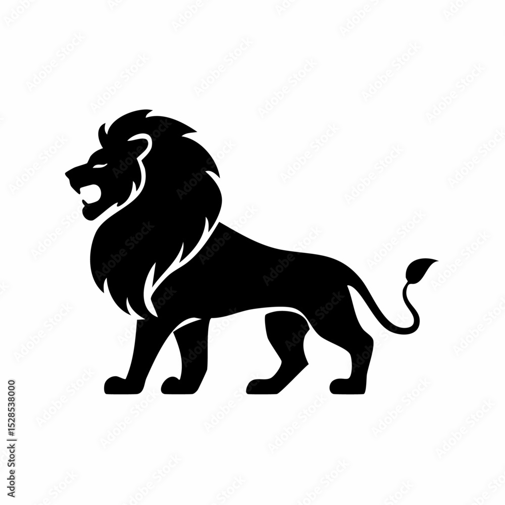 Black lion silhouette isolated on a white background, vector illustration design Black lion silhouette isolated on a white background, vector illustration design