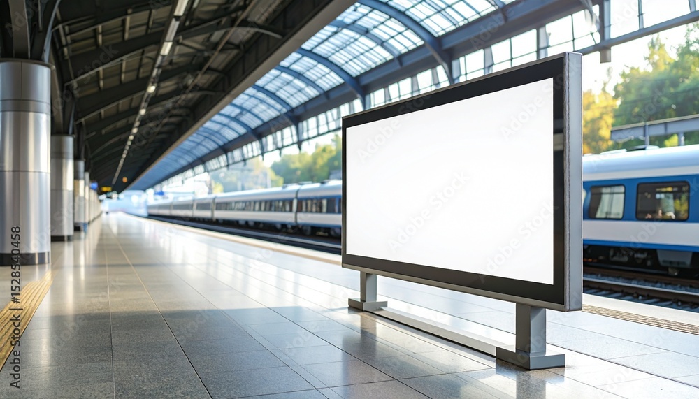 Obraz premium 駅構内の大型デジタル広告モニター