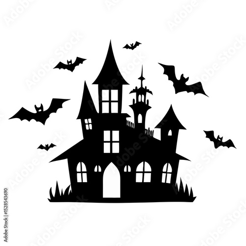 halloween castle vector illustration