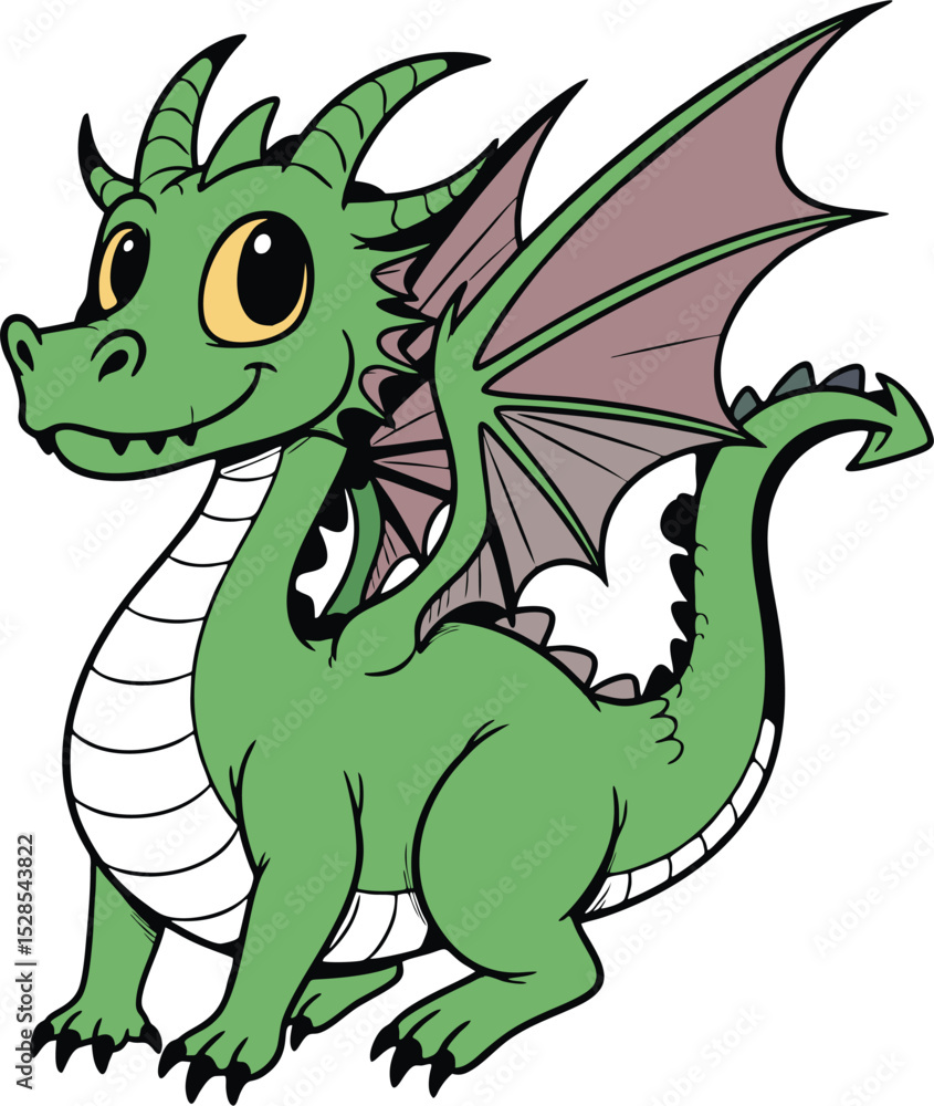 Fototapeta premium green dragon cartoon