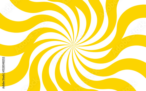 Abstract vivid spiral pattern featuring alternating orange and white wavy radial lines. Dynamic, hypnotic vortex effect. Swirling lines twist outward with curvature with motion and energy.