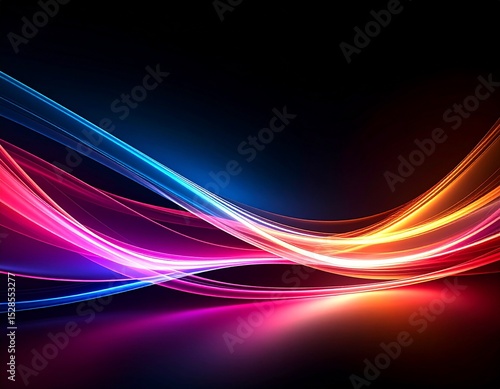 abstract wave background　カラフルな光の線のグラフィック
