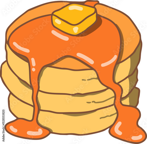 Delicious Pancake with Maple Syrup