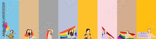 half isolated people illustration of pride people LGBT