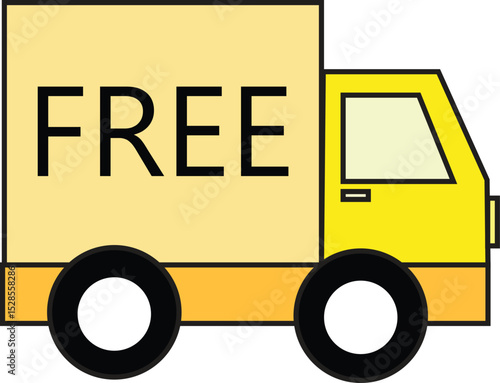 Free Shipping Truck Vector Illustration for Delivery Service, Ecommerce, and Logistic Promotion Banner Design Concept