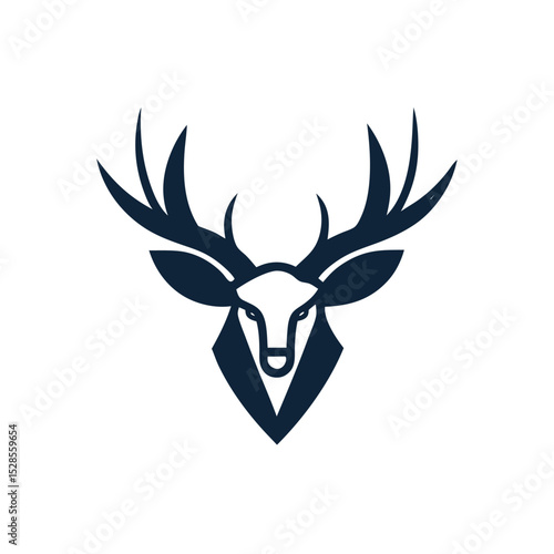 Minimal Deer Antlers Logo – Elegant Line Style Vector