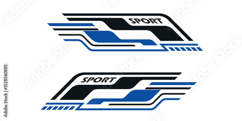 Wrap Design for Car Vector. Sport stripes, racing vehicle stickers. Racing stickers for tuning