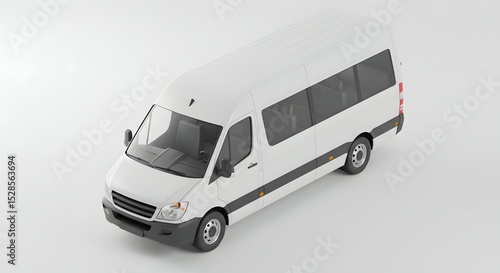 White Passenger Van: Clean, Isolated, and Ready for Transport