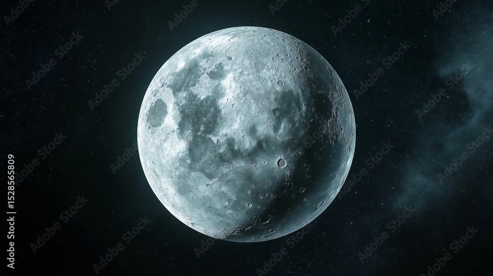 Fototapeta premium Icy snow-covered planet isolated on black space background