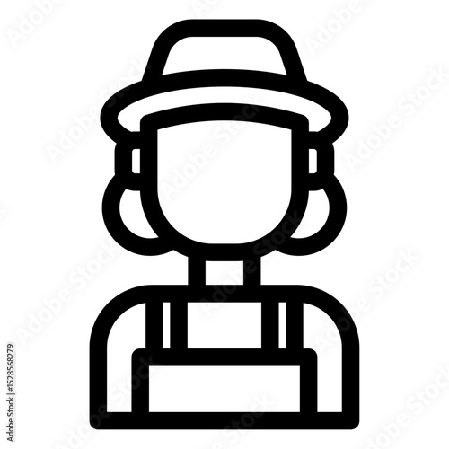 woman farmer vector icon