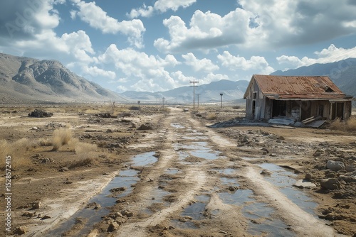 Exploring the Abandoned. Deserted Old House and Ruins in a Ghost Town.
