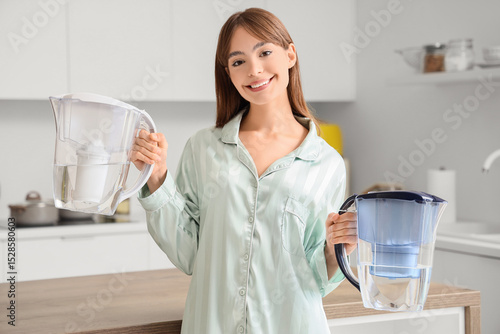 Young woman with water filt...