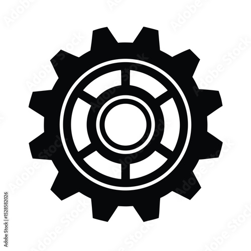 Gears vector silhouette
