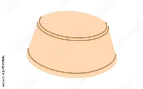 Pillbox shape Hat. Head Fashion accessory cap clothing technical illustration. Vector headgear for Men, women, unisex style, flat template CAD mockup sketch outline isolated