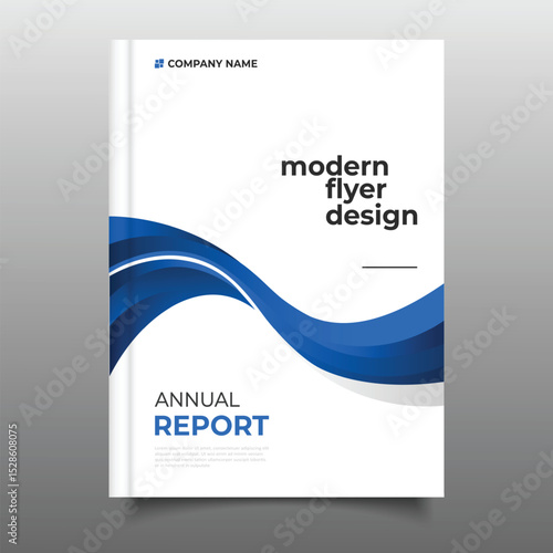 Modern business blue annual report cover template flyer brochure design