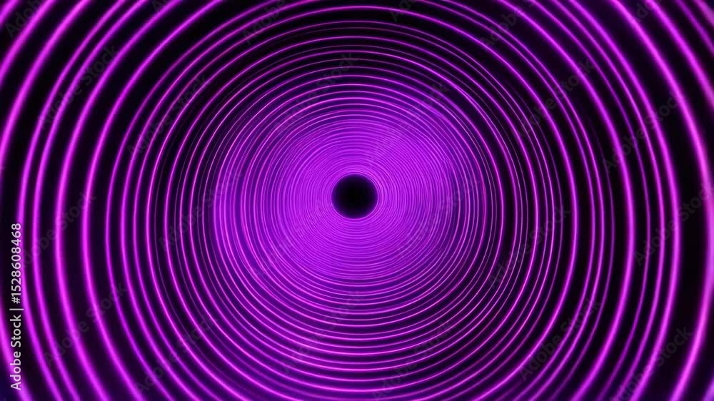 Abstract looping animation of purple circular lines, geometric tunnel and light trails moving forward Abstract looping animation of purple circular lines, geometric tunnel and light trails moving forward