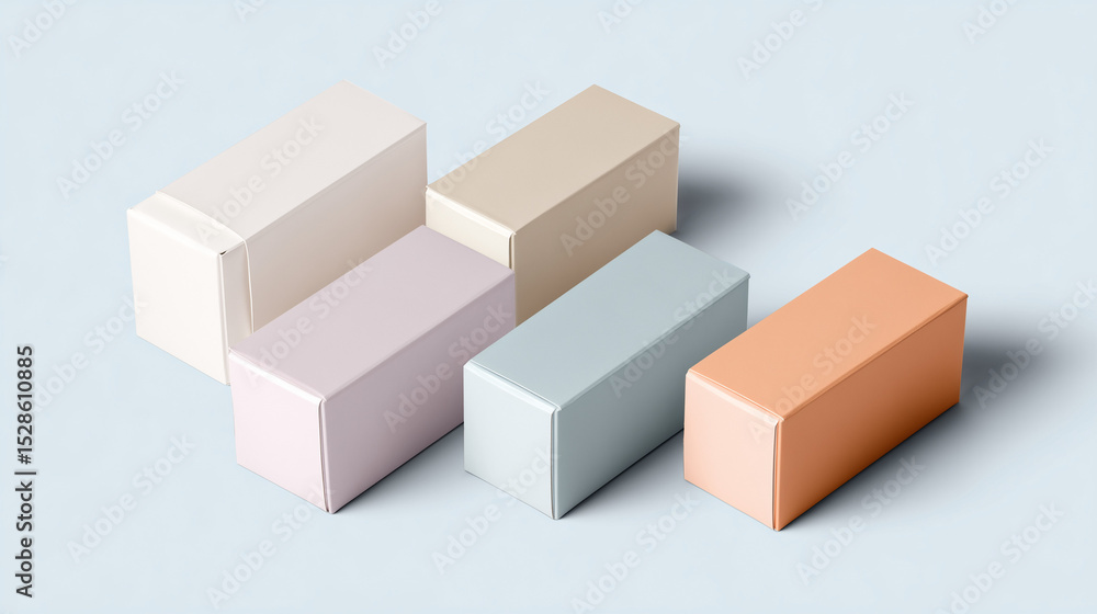 Fototapeta premium Pastel Packaging Box Mockup with Minimal Design