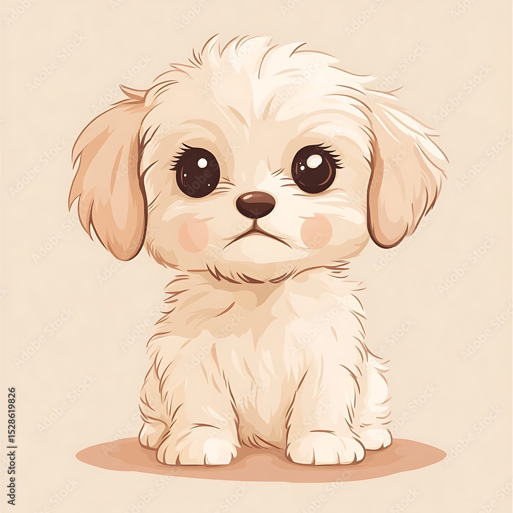 Adorable small white purebred shih tzu puppy sitting in a studio with a white background for a cute pet portrait Adorable small white purebred shih tzu puppy sitting in a studio with a white background for a cute pet portrait