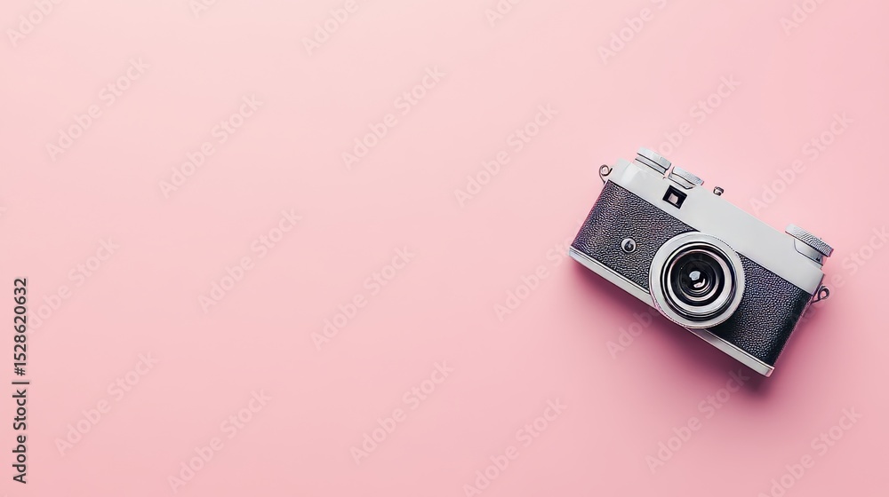 Fototapeta premium Retro Style Camera with Minimalist Composition