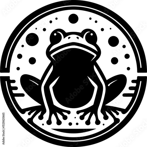 sketch vector illustration silhouette icon logo symbol mascot animal frog as rain caller classic vintage abstract modern style