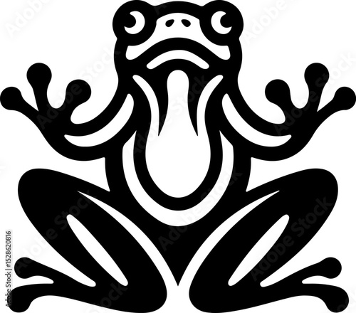 sketch vector illustration silhouette icon logo symbol mascot animal frog as rain caller classic vintage abstract modern style