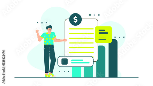 Man pointing to financial document, discussing investment strategy or budget planning, suitable for finance or business concepts in presentations or articles.
