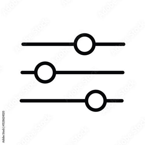 settings icon. adjusting icon. flat, simple, outline, black.
