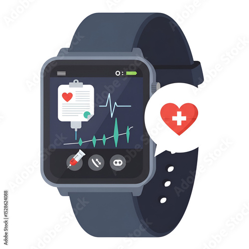 Smartwatch Health App Illustration