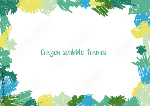 クレヨン落書きフレーム B