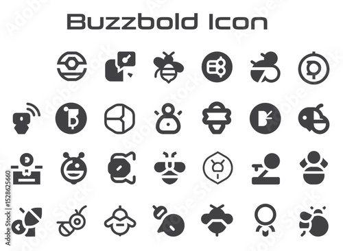 buzz bold icon. Print stock illustration. Modern simple black vector buzz bold icon set. Collection different buzz bold and cursor on flat style for web design or interface stock illustration.svg